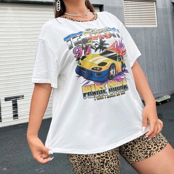 Race Car Leopard Print Shirt and Short Set Size 4XL NWT - Picture 2 of 5